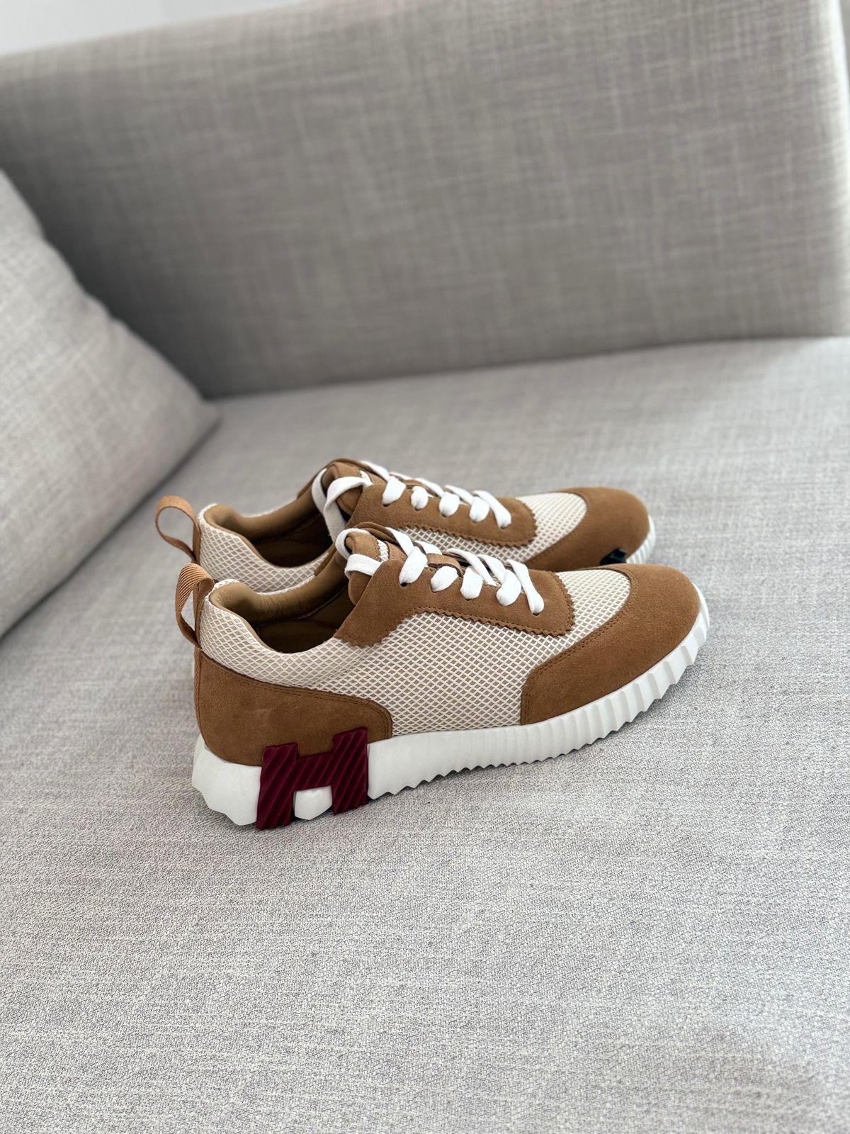 Hermes Venture Mesh Suede Sneakers