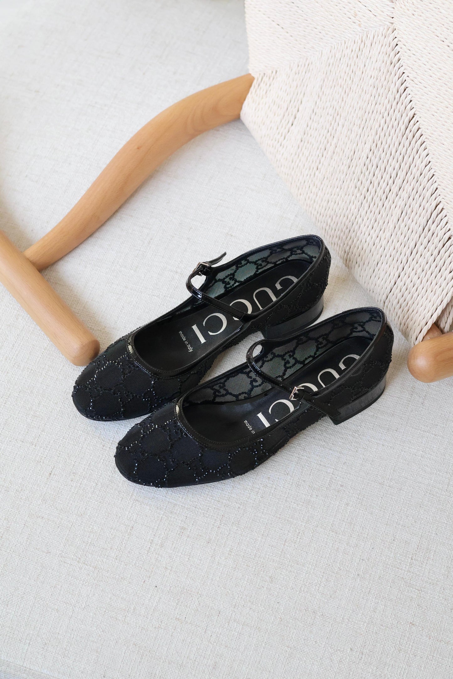 Gucci Mesh Mary Jane Flat