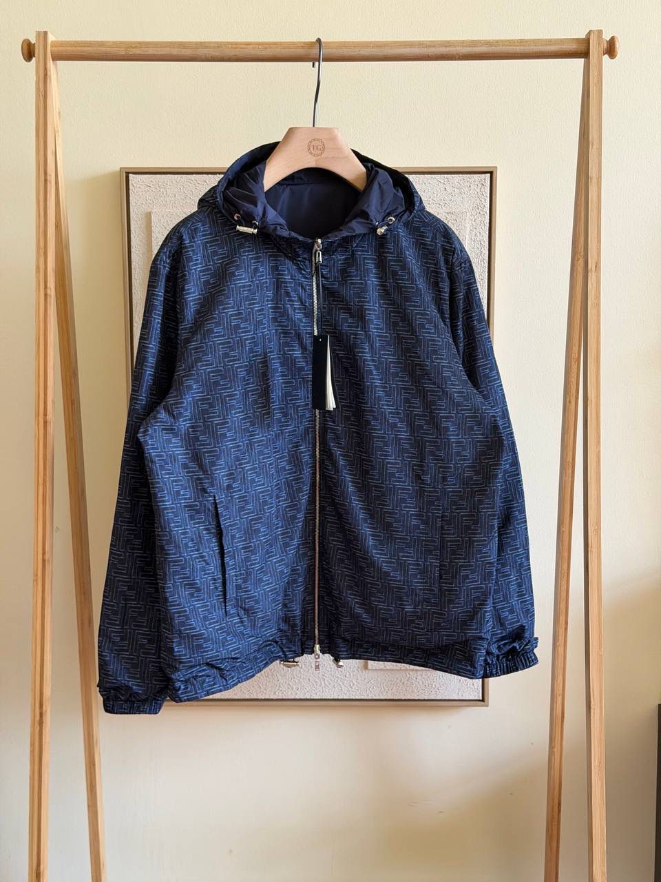 Fendi patterned hooded jacket