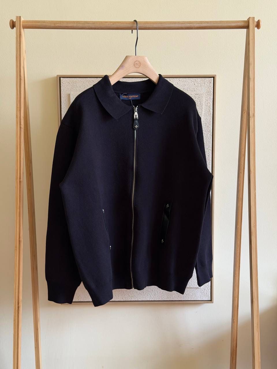 Louis Vuitton Zip-Up Knit Jacket with Collar