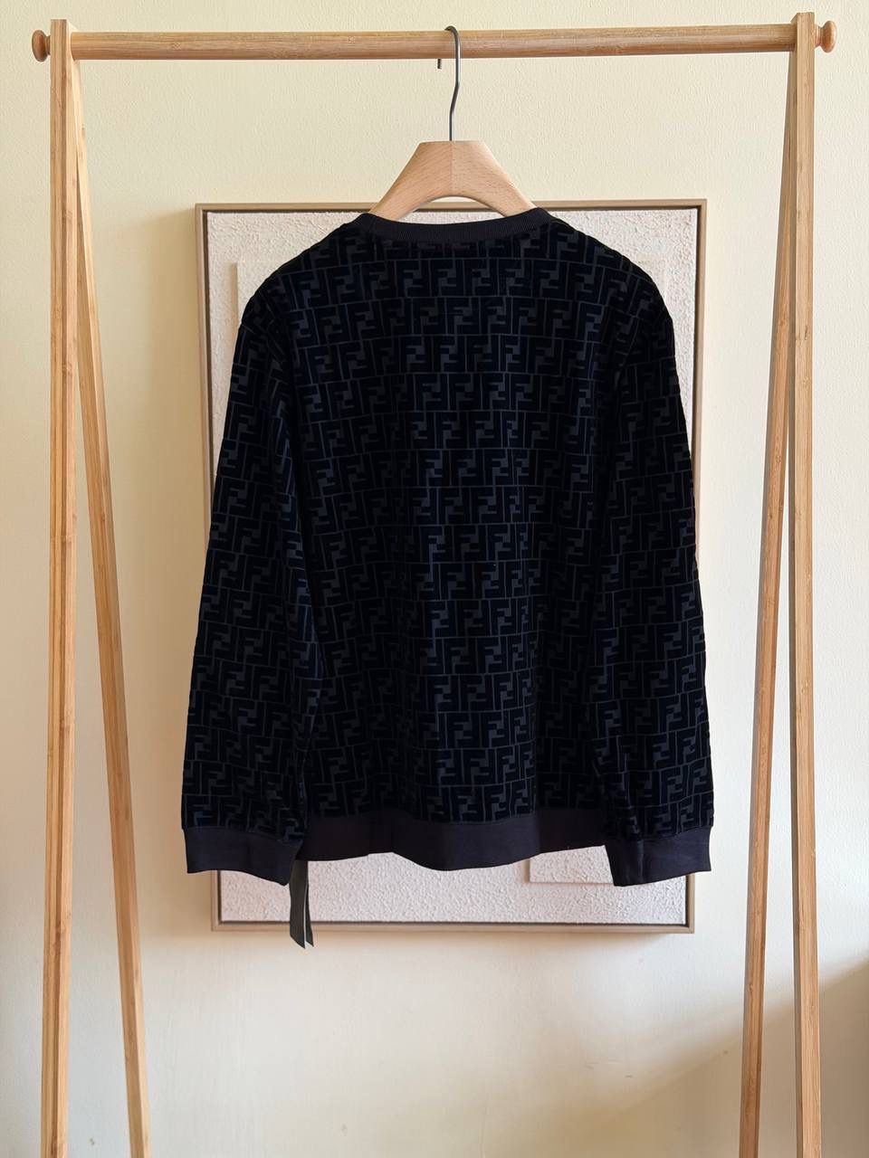 Fendi Sweater in black nylon and wool