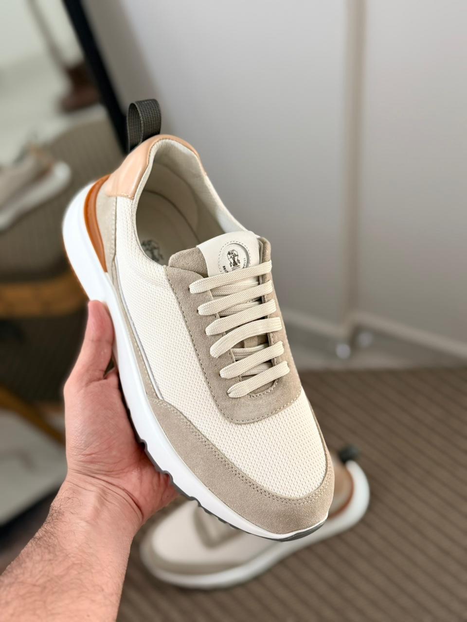 Brunello Cucinelli Washed suede calfskin runners