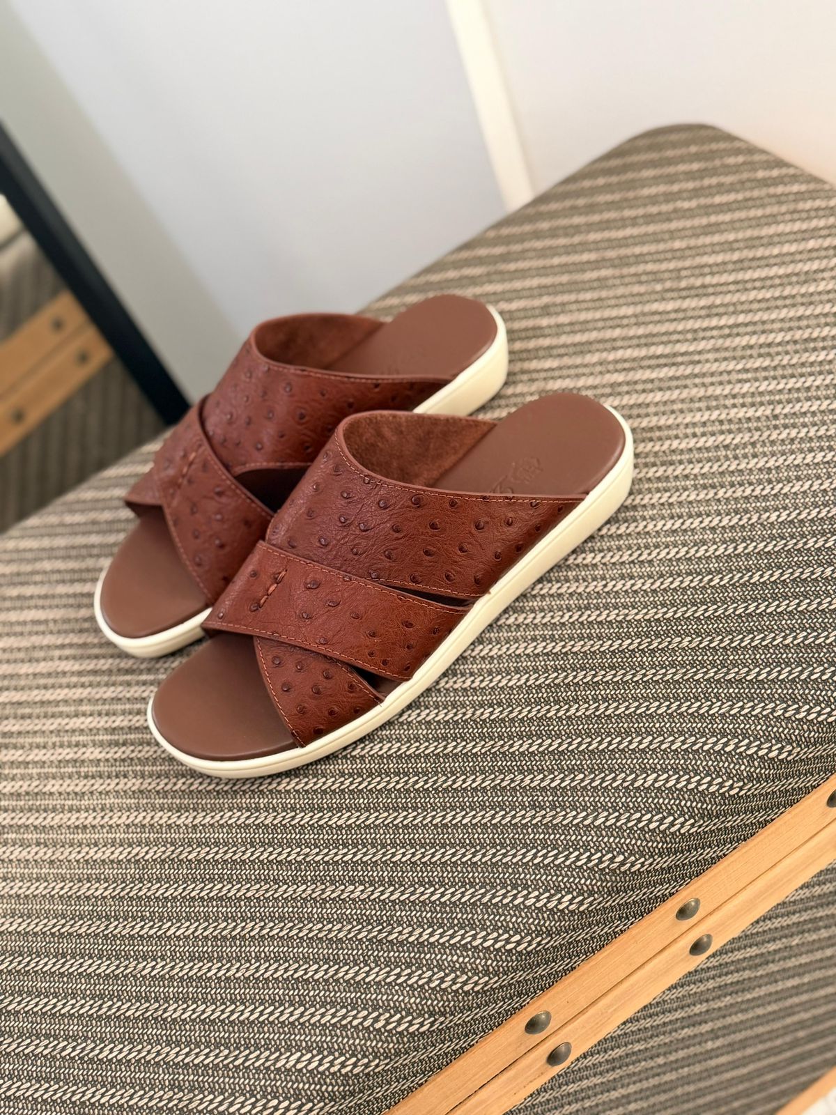 Loro Piana Palm Walk Sandal Ostrich Leather