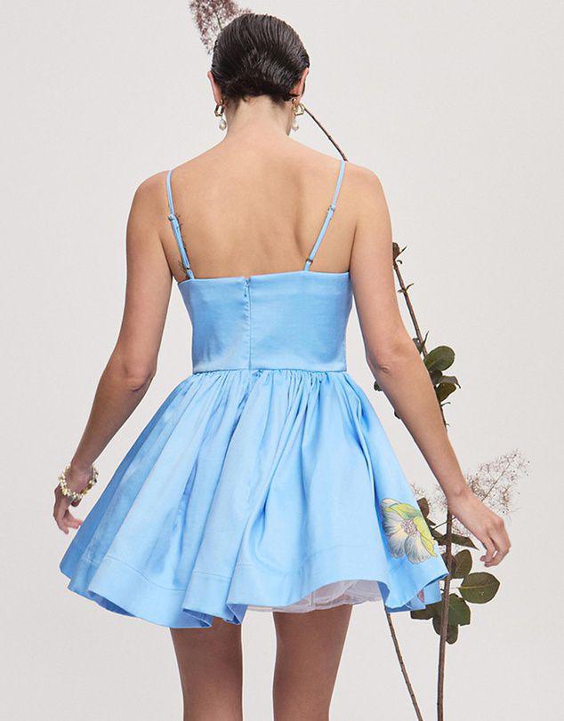 Alemais Floral Print Pleated Mini Dress