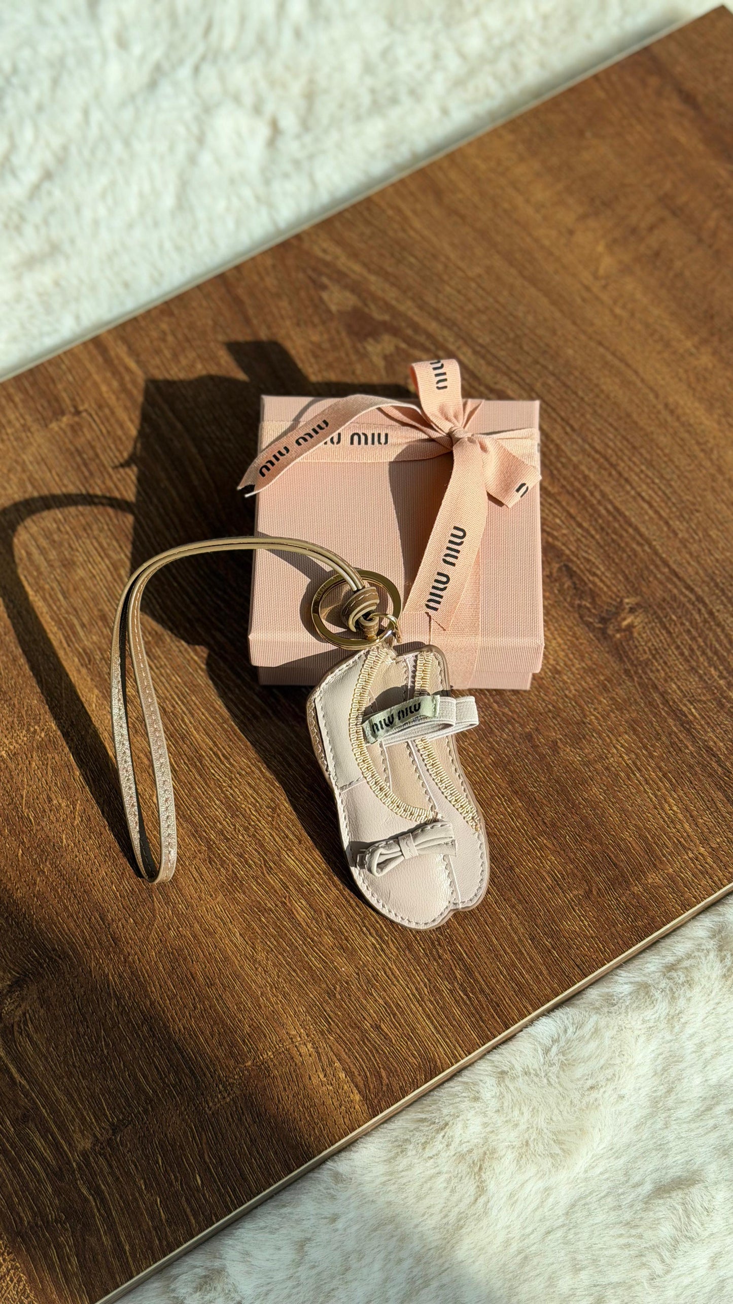 Miu Miu Leather Ballet Flats Keychain