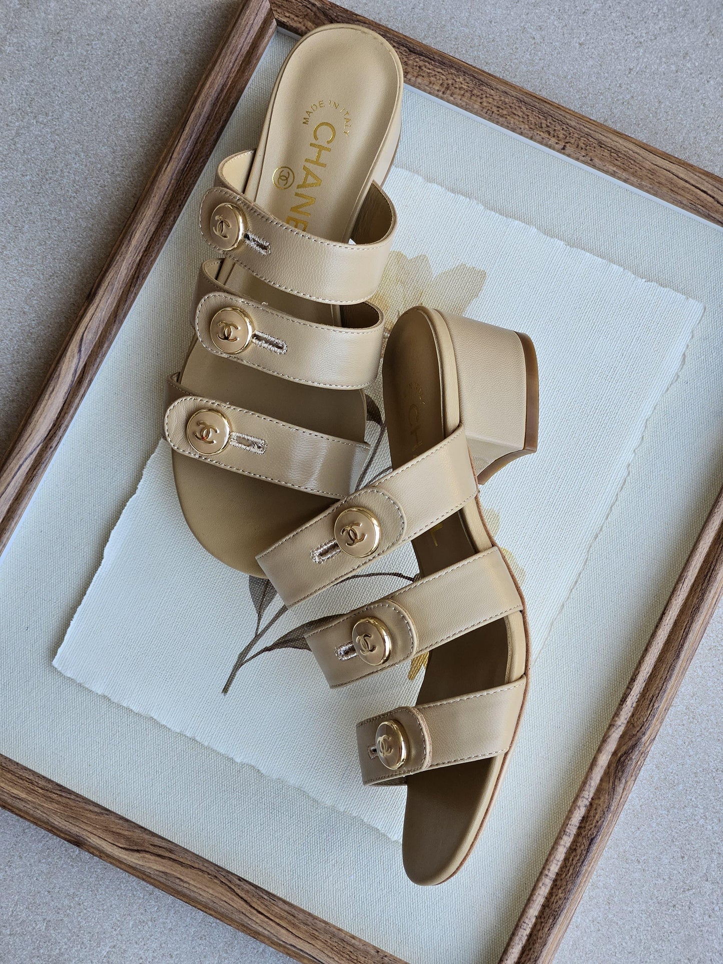 Chanel CC Multi-Strap Slide Sandals