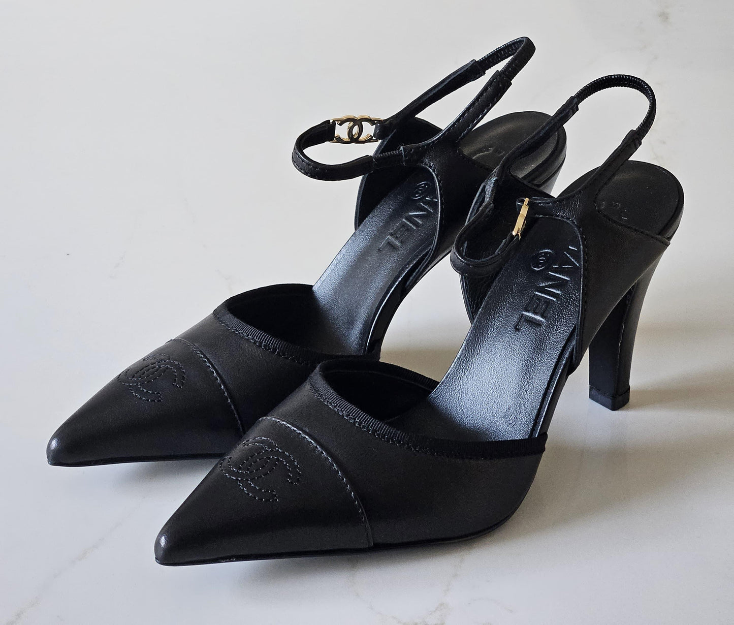 Chanel Iridescent Lambskin Slingback Pumps