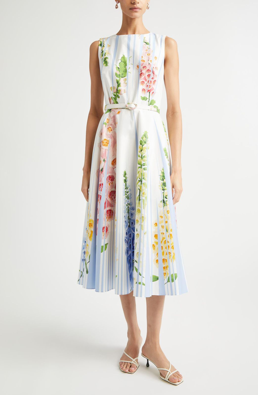 Oscar de la Renta Women Elegant Floral Detail Long Dress