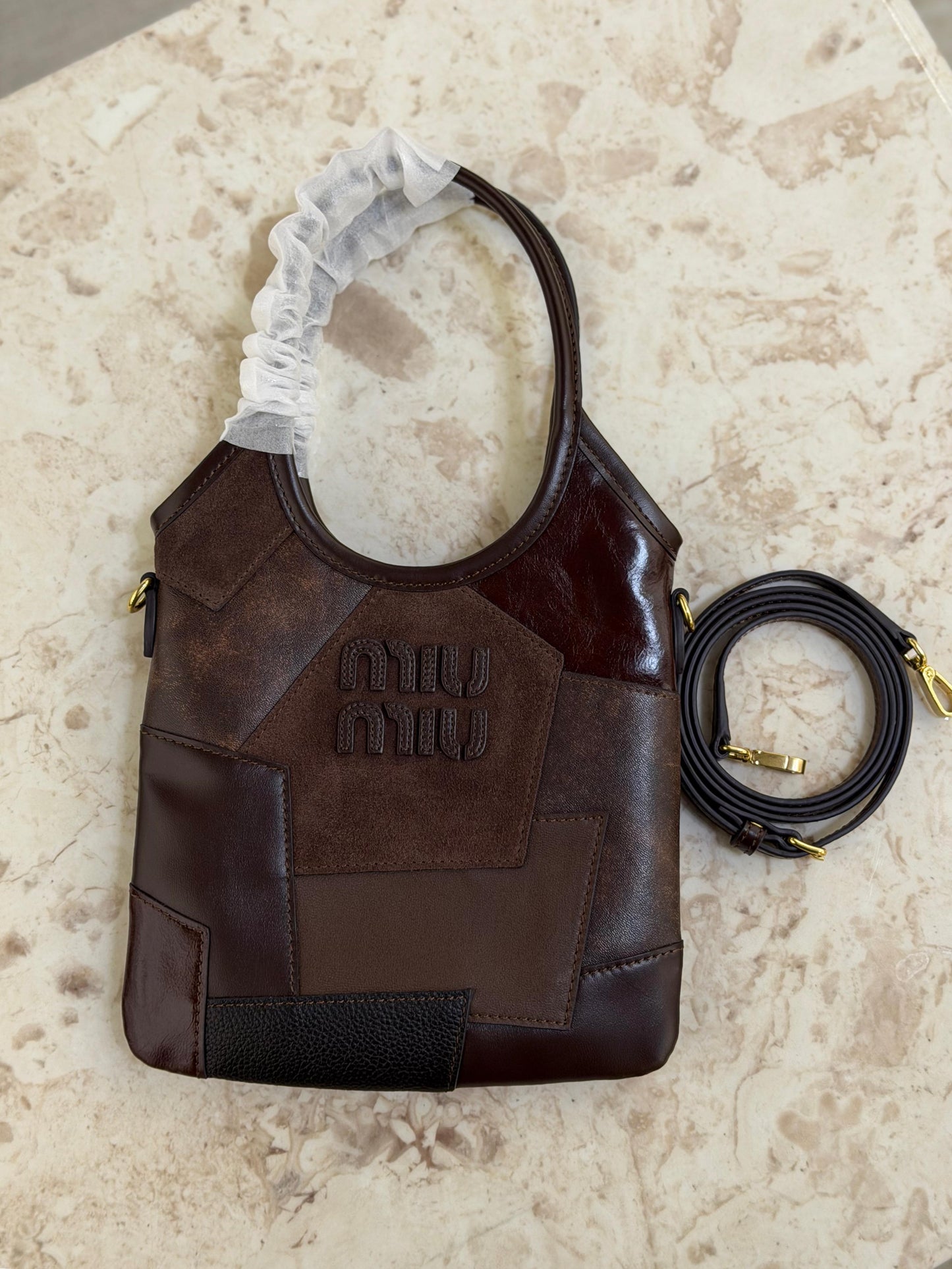 Miu Miu Ivy leather patchwork bag