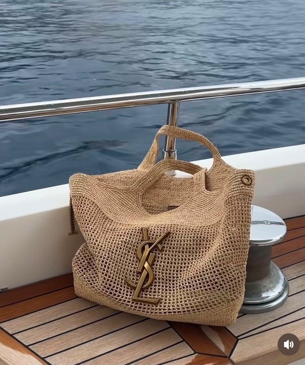 YSL ICARE IN RAFFIA