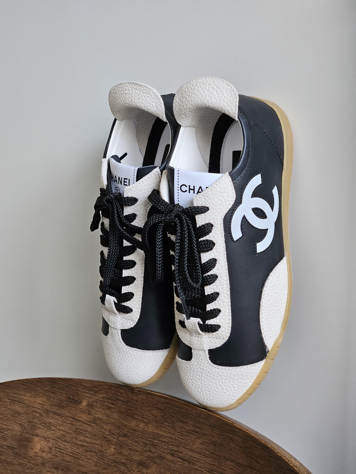 Chanel Calfskin & Embossed Suede Trainers