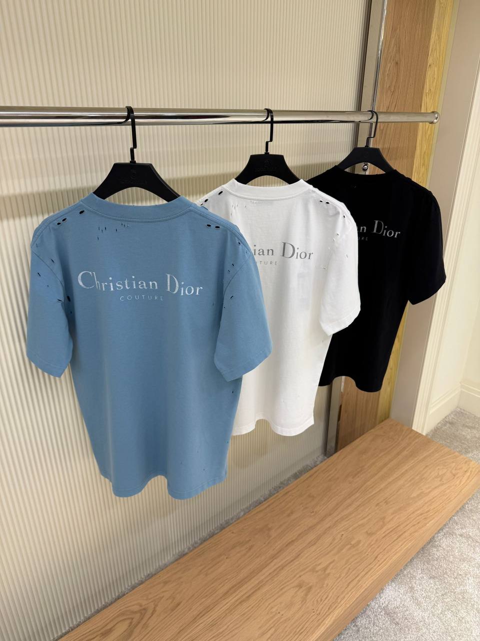 Christian Dior Couture Distressed Blue T-Shirt
