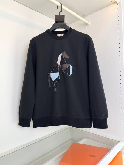 Hermes Cashmere "Cheval tangram" crewneck sweater