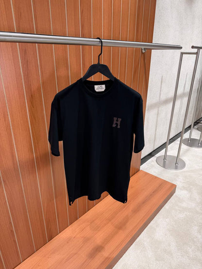 Hermes "H'Cheval" t-shirt with leather detail