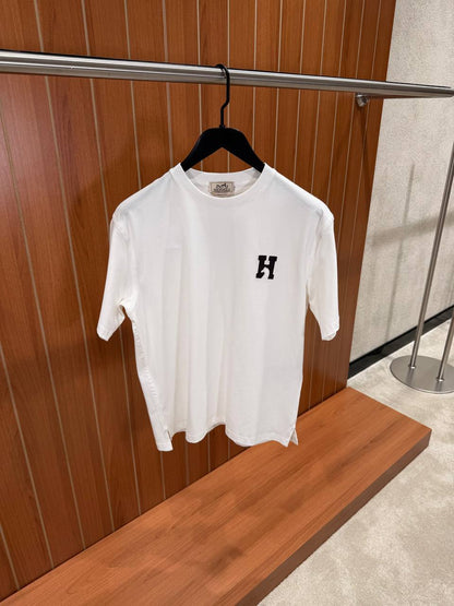 Hermes "H'Cheval" t-shirt with leather detail