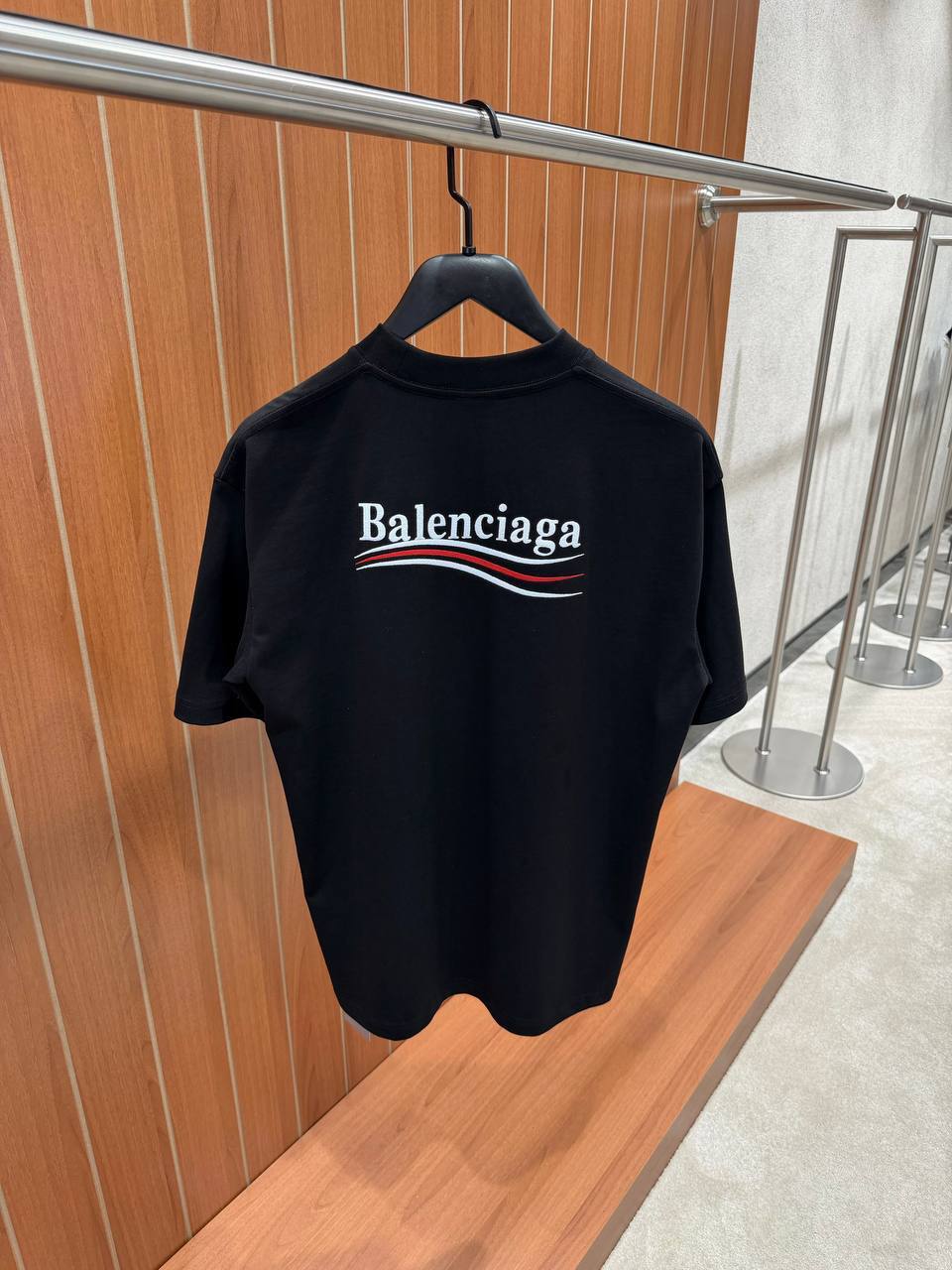 Balenciaga Men Logo Print Short Sleeve T-Shirt