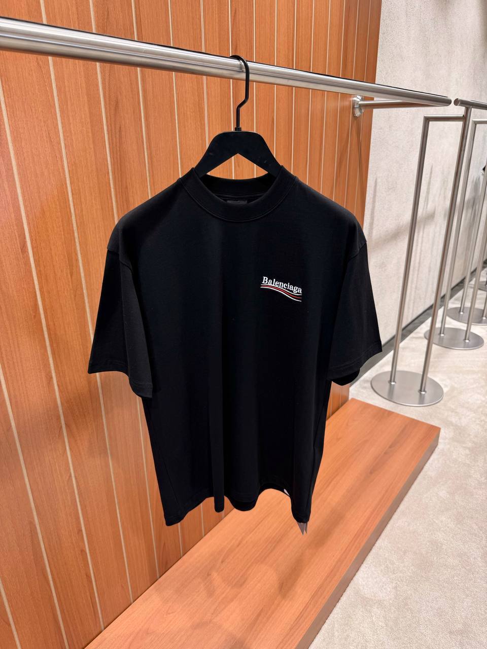 Balenciaga Men Logo Print Short Sleeve T-Shirt