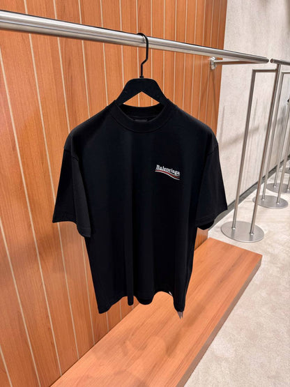 Balenciaga Men Logo Print Short Sleeve T-Shirt