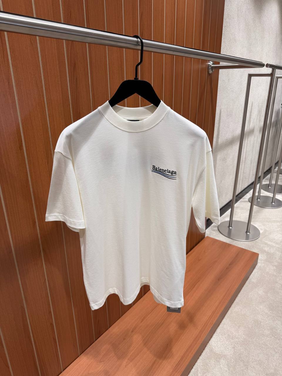 Balenciaga Men Logo Print Short Sleeve T-Shirt