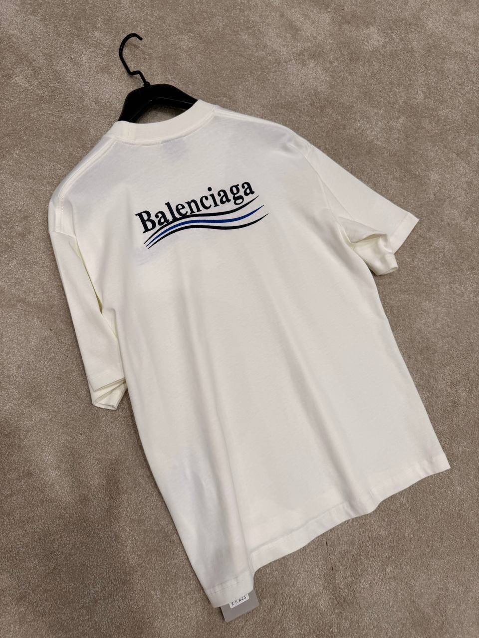 Balenciaga Men Logo Print Short Sleeve T-Shirt