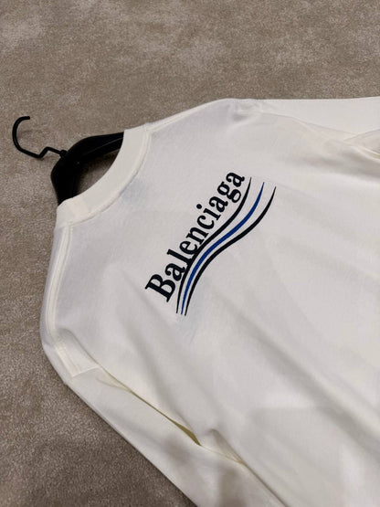 Balenciaga Men Logo Print Short Sleeve T-Shirt