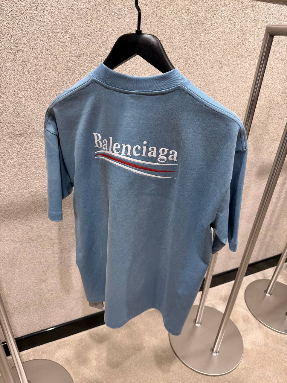 Balenciaga Men Logo Print Short Sleeve T-Shirt