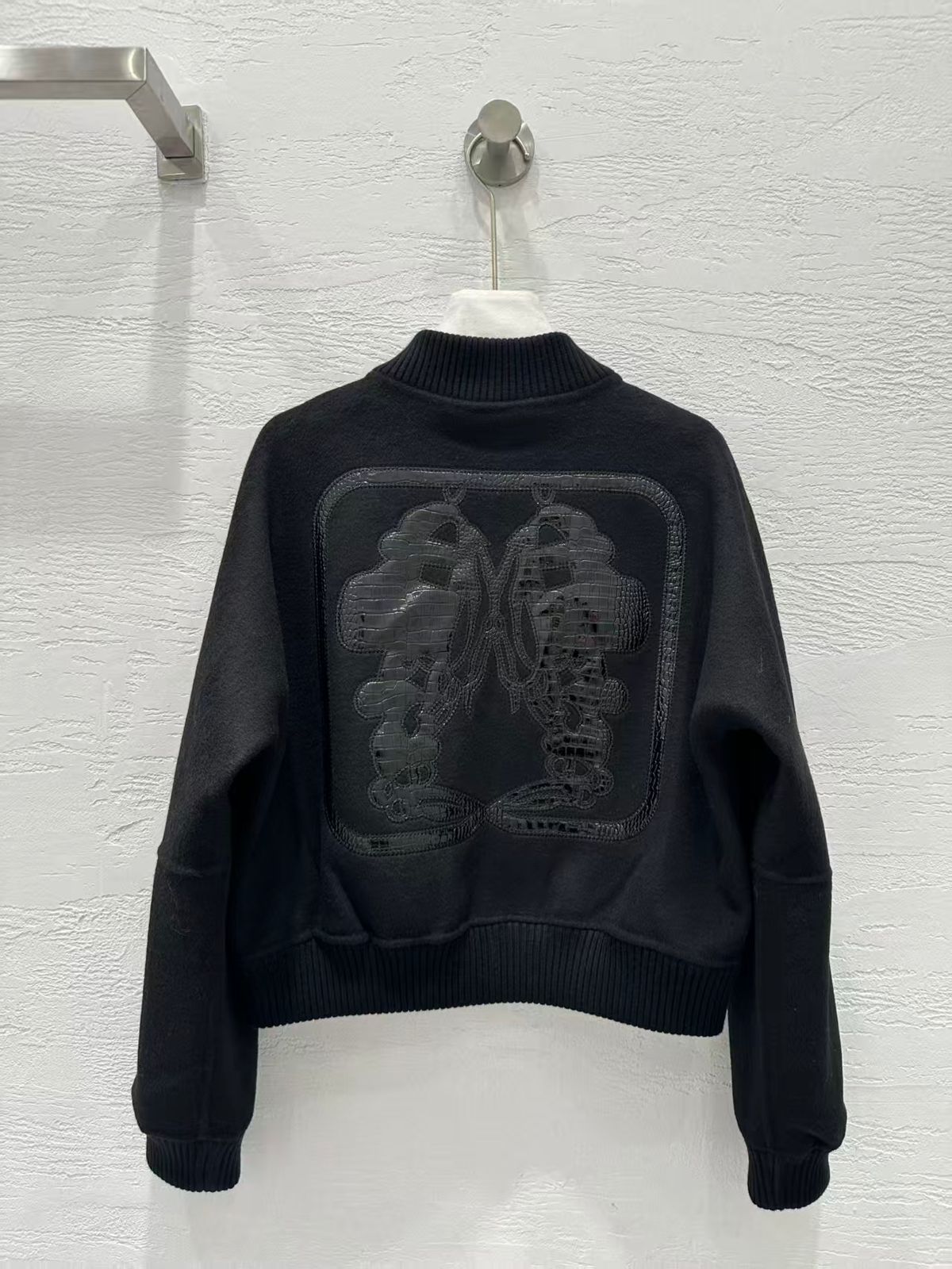 Hemres Black Embroidered Bomber Jacket