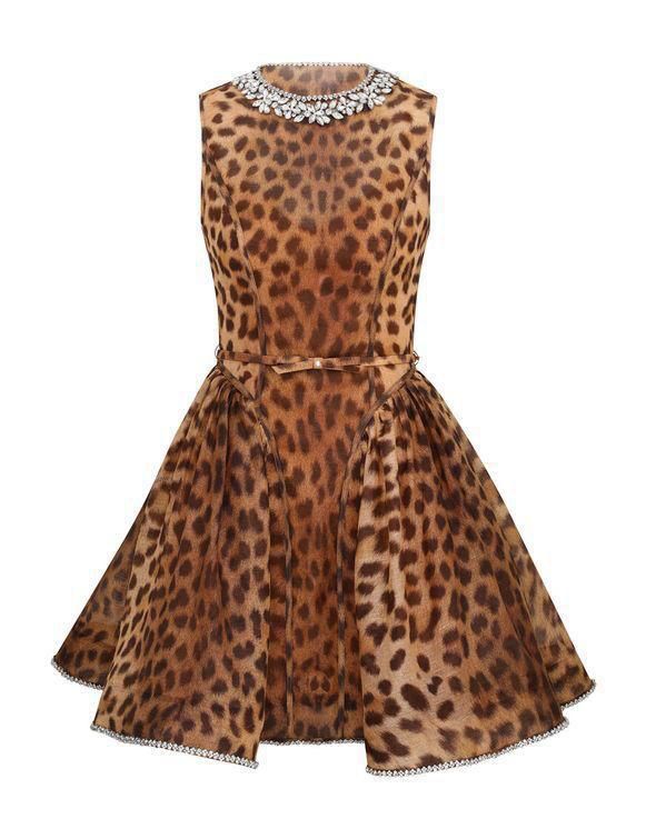 Zimmermann Leopard Print Sleeveless Flare Short dress