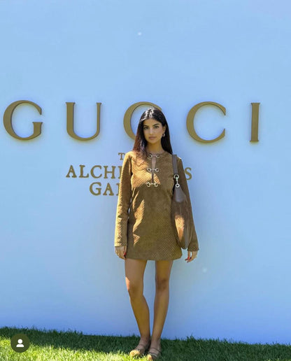 Gucci Metal Hook Detail Monogram Short dress