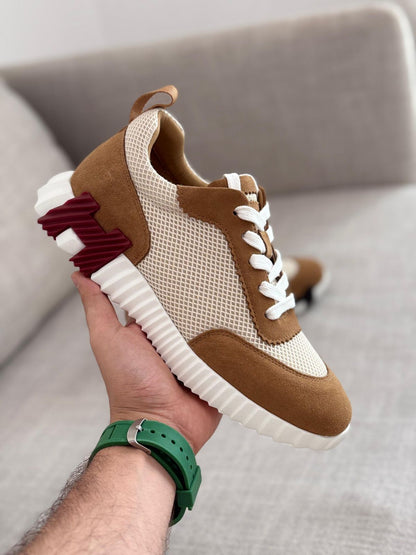 Hermes Venture Mesh Suede Sneakers