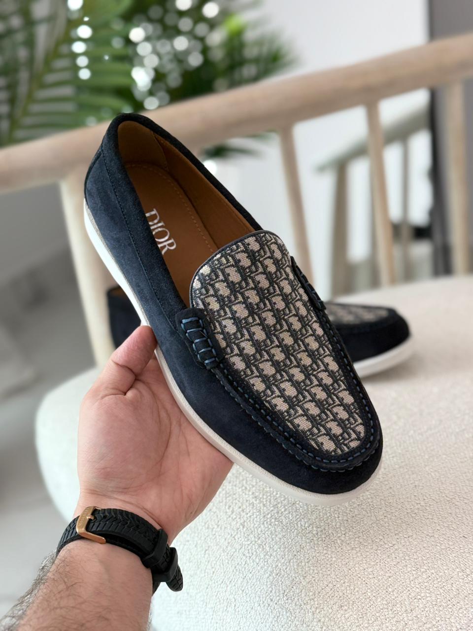 Louis Dior Loafers Classic Monogram Design