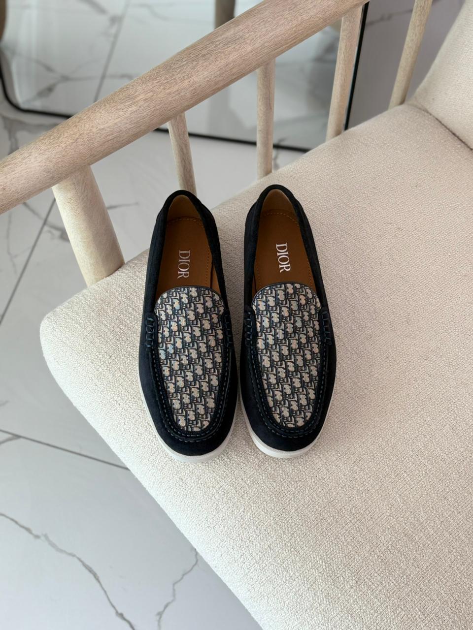 Louis Dior Loafers Classic Monogram Design