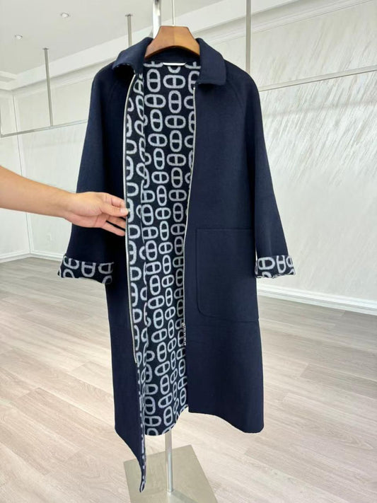 Louis Hermes Signature Pattern Long Coat