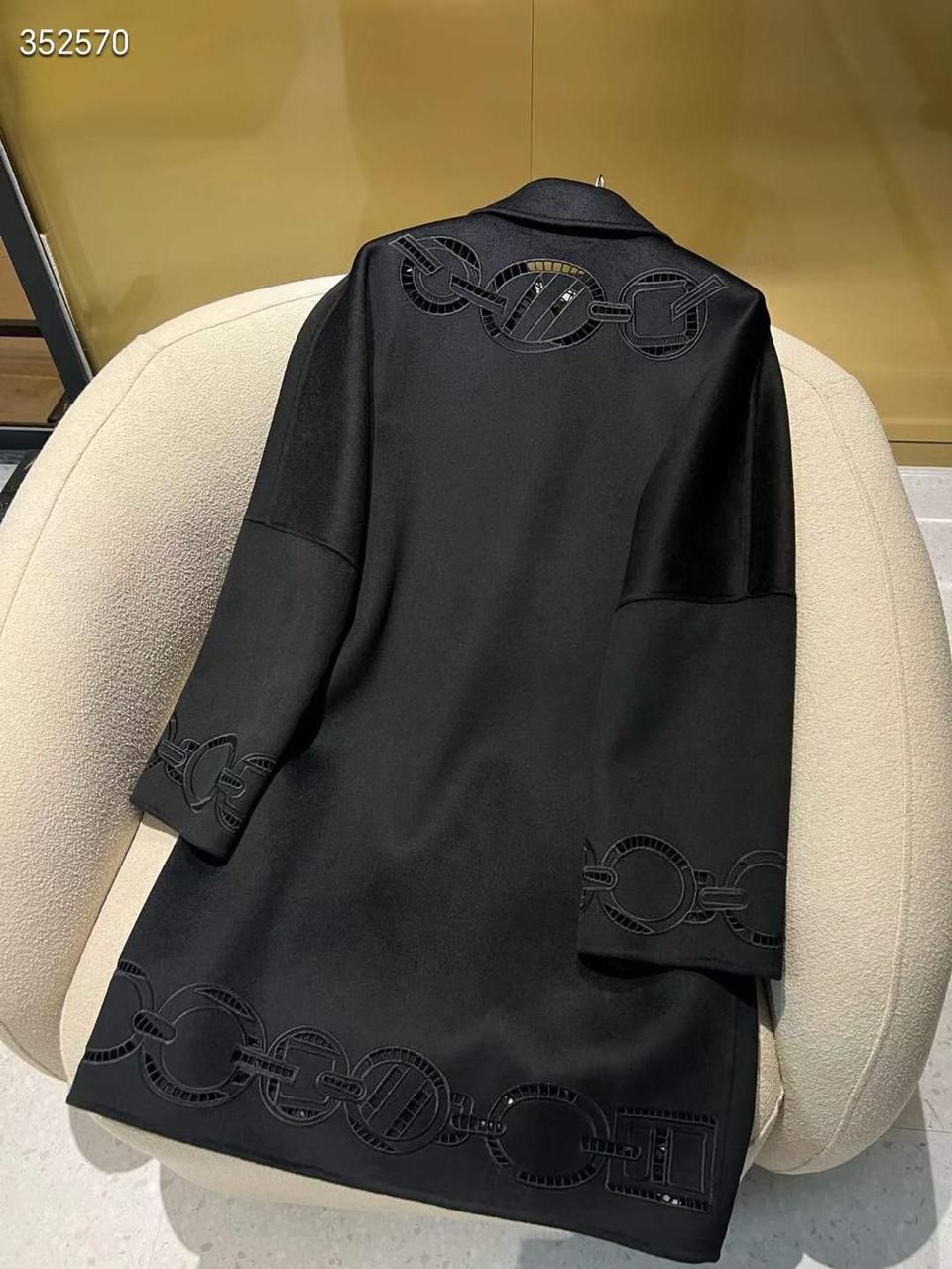 Louis Hermes Elegant Chain Detail Coat