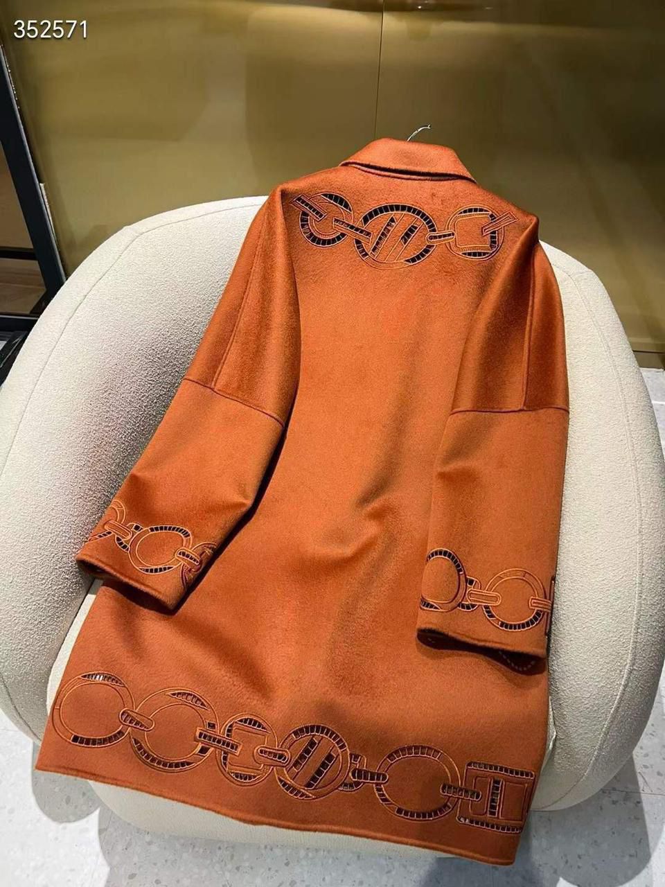 Louis Hermes Elegant Chain Detail Coat