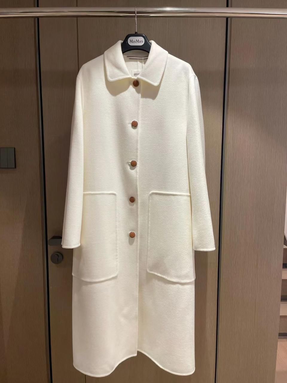 Louis Hemres Elegant Wool Button-Front Long Coat