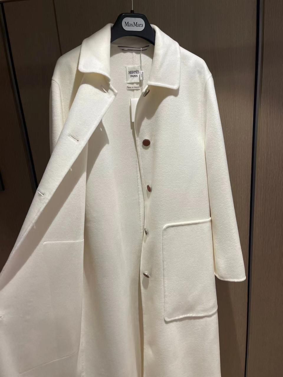 Louis Hemres Elegant Wool Button-Front Long Coat