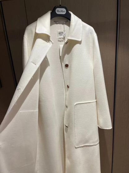 Louis Hemres Elegant Wool Button-Front Long Coat