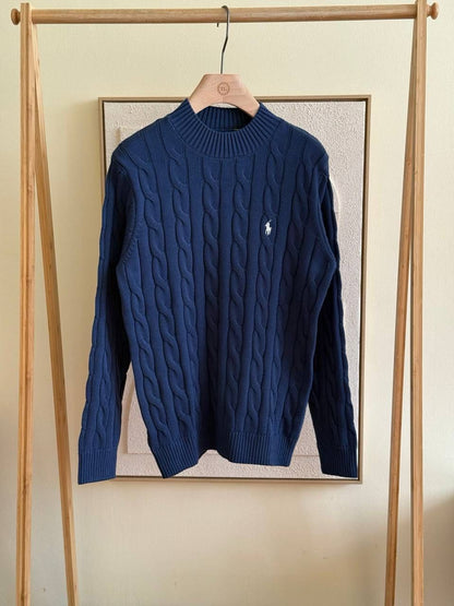 Ralf Polo Cable Knit Crewneck Sweater