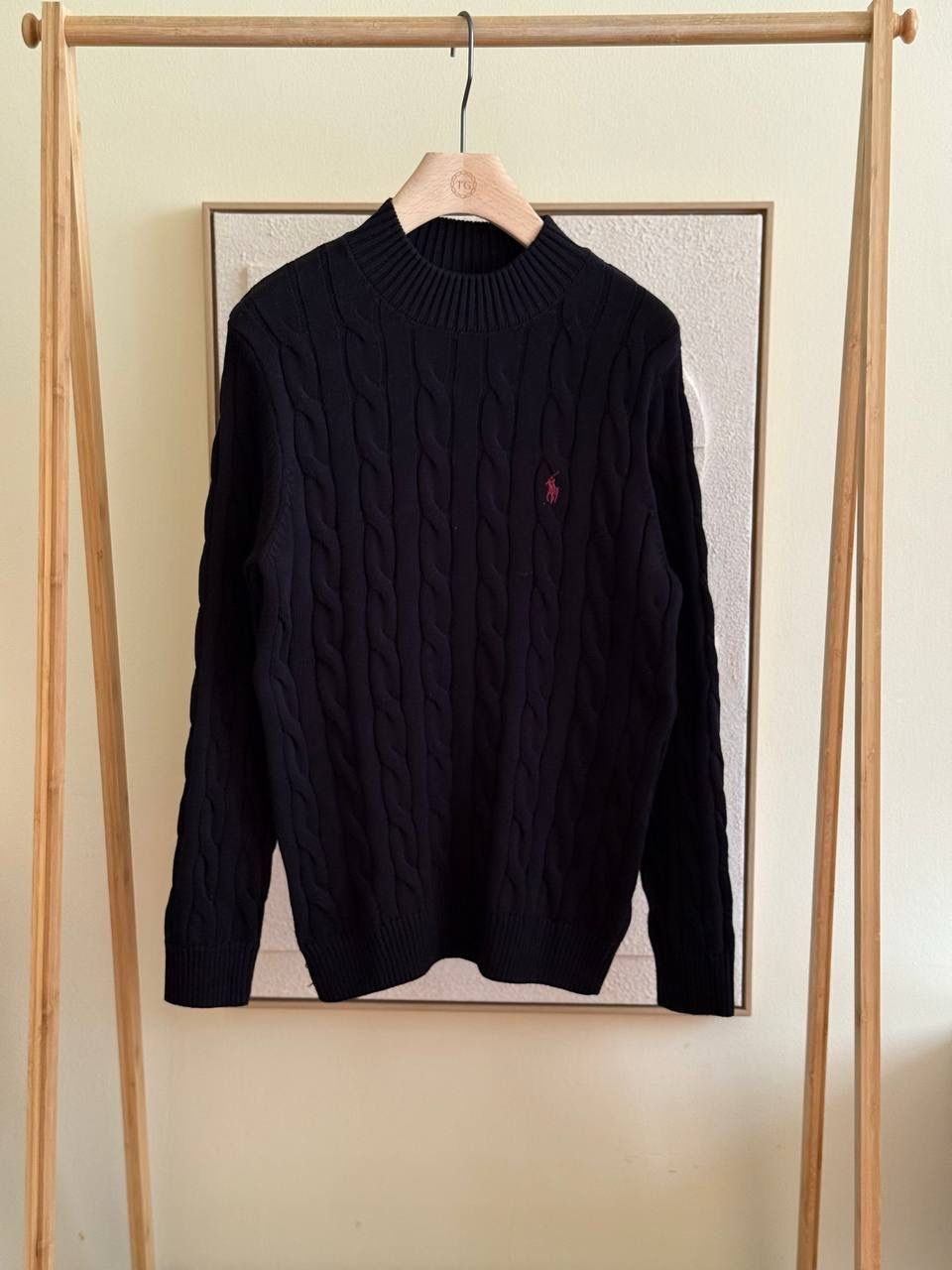 Ralf Polo Cable Knit Crewneck Sweater