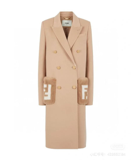 Fendi Wool Double-Breasted Coat