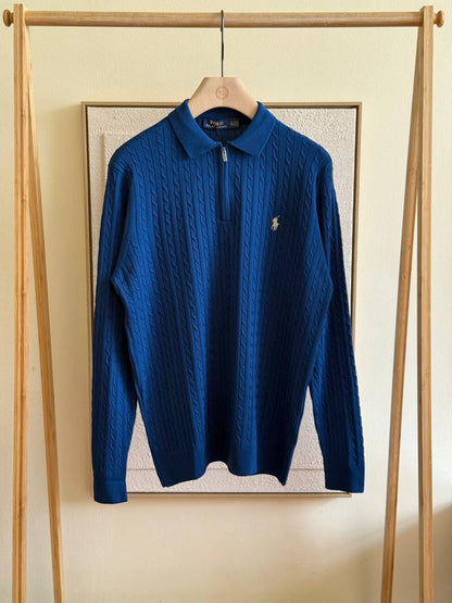 Polo Ralph Lauren Cable Knit Long Sleeve Polo Sweater