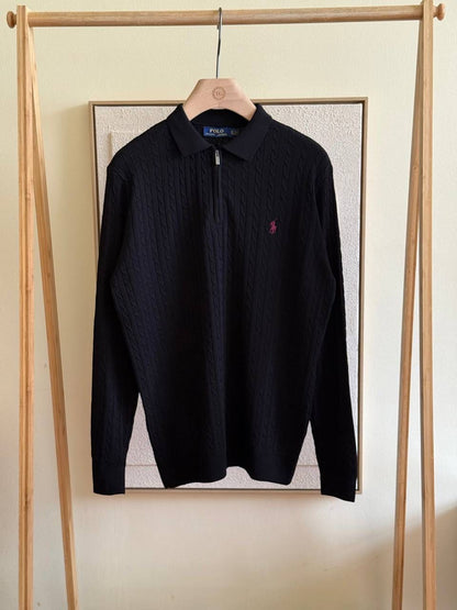 Polo Ralph Lauren Cable Knit Long Sleeve Polo Sweater