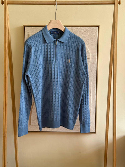 Polo Ralph Lauren Cable Knit Long Sleeve Polo Sweater