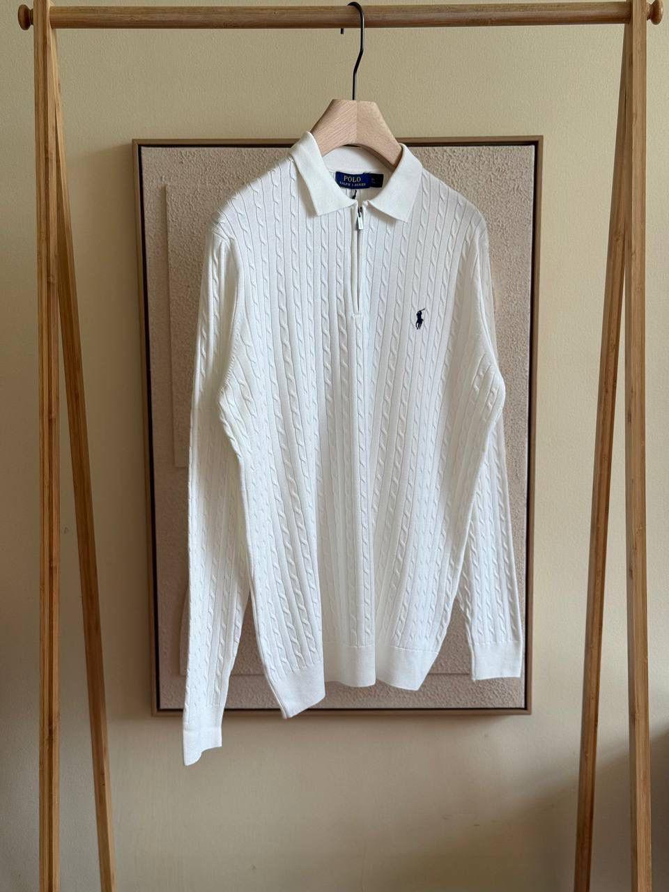 Polo Ralph Lauren Cable Knit Long Sleeve Polo Sweater
