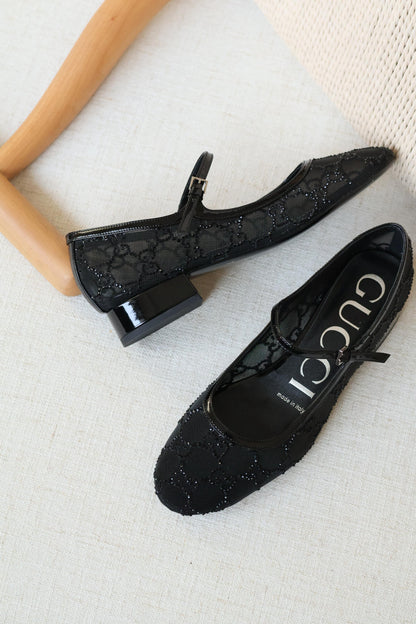 Gucci Mesh Mary Jane Flat