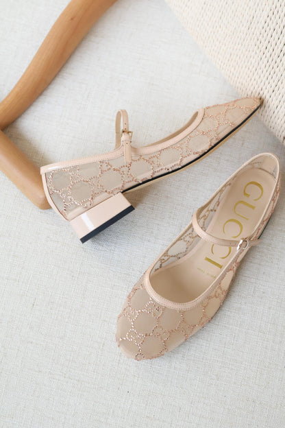 Gucci Mesh Mary Jane Flat