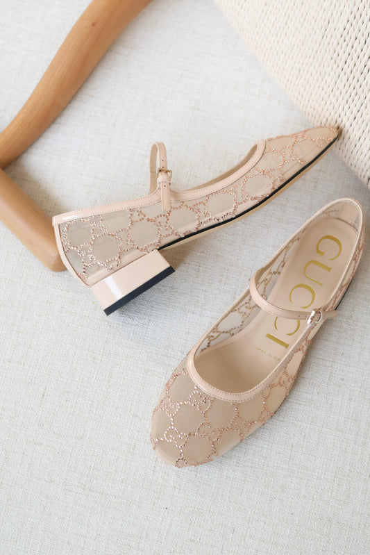 Gucci Mesh Mary Jane Flat