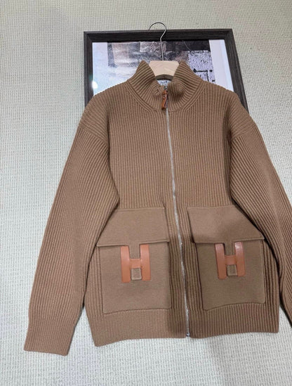 Hermès Chic Ribbed Zip Jacket