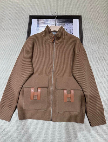 Hermès Chic Ribbed Zip Jacket